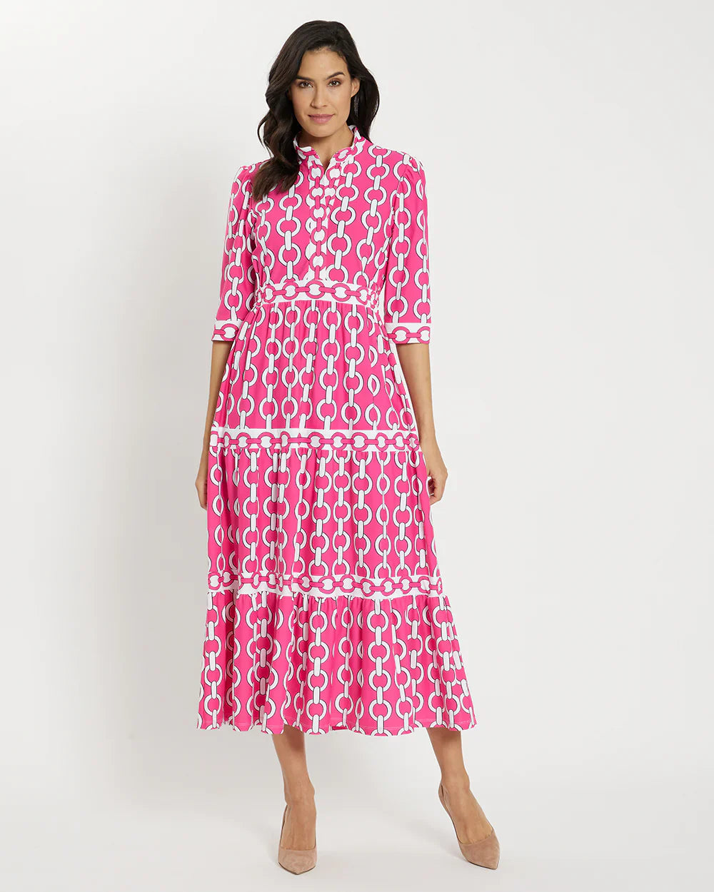 chinese dress ladies Jude Connally Candy Dress Jude Cloth Paradise Ikat Peony – Dan's Southern  Prep main image 0