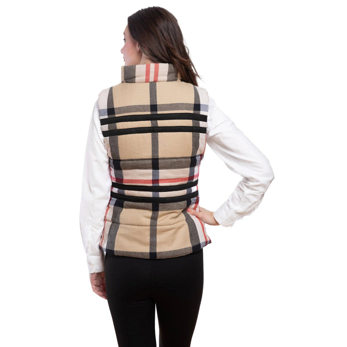 Dizzy Lizzie Rosey Vest Turquoise Chocolate Yarn Dyed Plaid