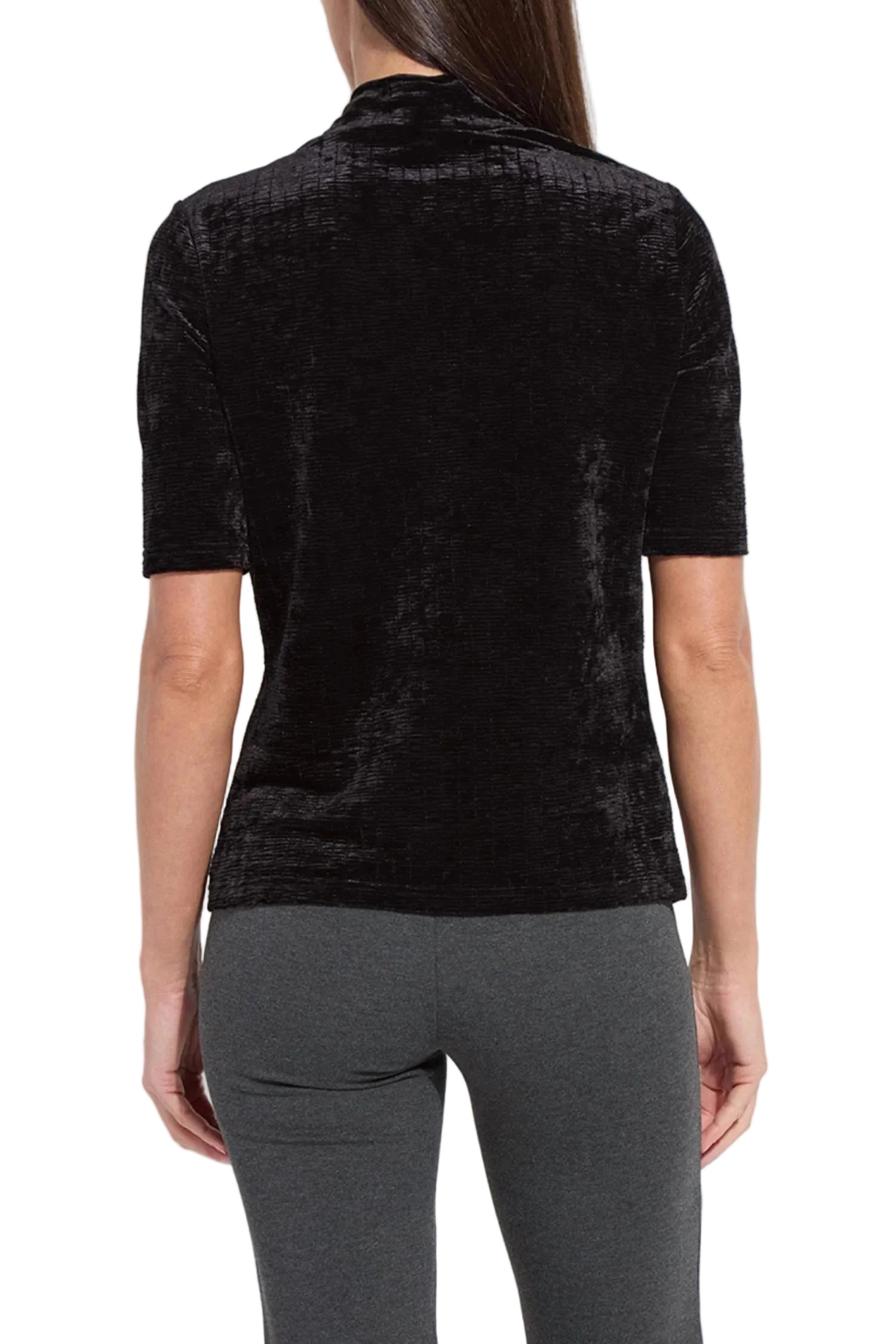 Lysse Winfred Smocked Velvet Top -Black