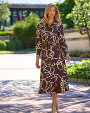 Jude Connally Kitty Dress-Ribbons and Chains Espresso Gold