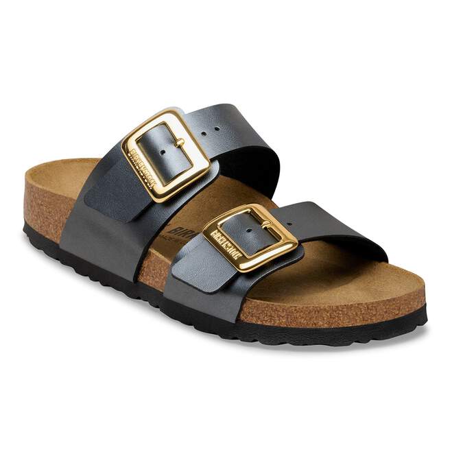 Birkenstock Sydney Lux Buckle Sandal -Metallic Black (Narrow)