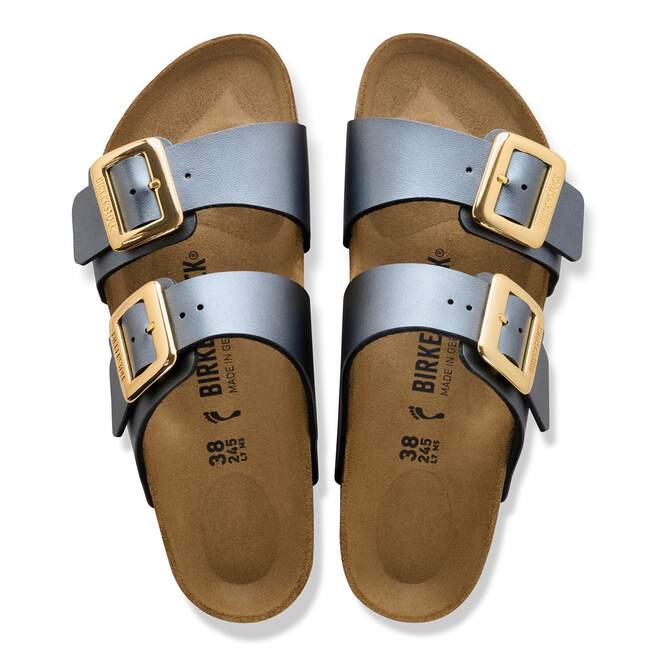 Birkenstock Sydney Lux Buckle Sandal -Metallic Black (Narrow)