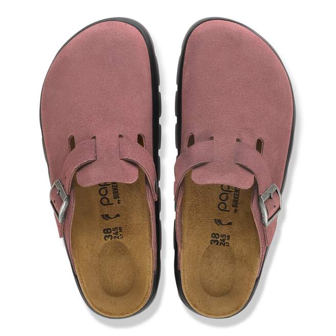 Birkenstock Boston Chunky Clog-Suede Leather Pepper (Narrow)