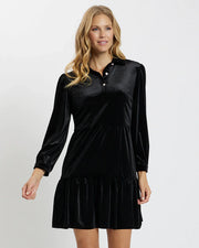 Henley Dress Stretch Velvet