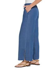 Lysse Lilia Drawstring Ankle Wide Leg Pant -Mid Wash