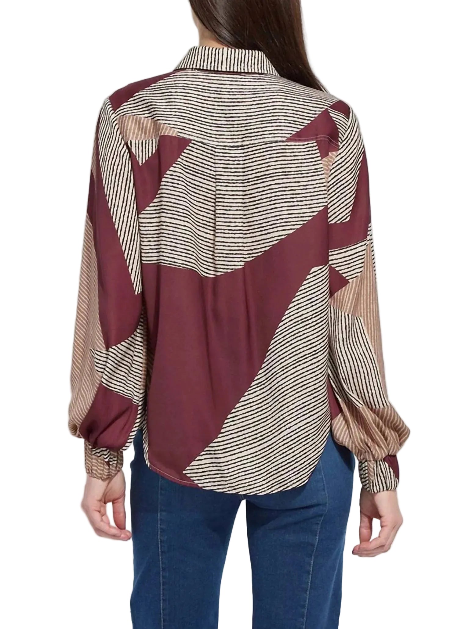 Lysse Anish Elastic Cuff Shirt Blouse-Robust Composition