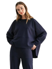 JOH Krista Knit Lounge Top -Navy