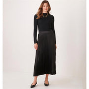 Charlie Paige Pleated Long Skirt-Black