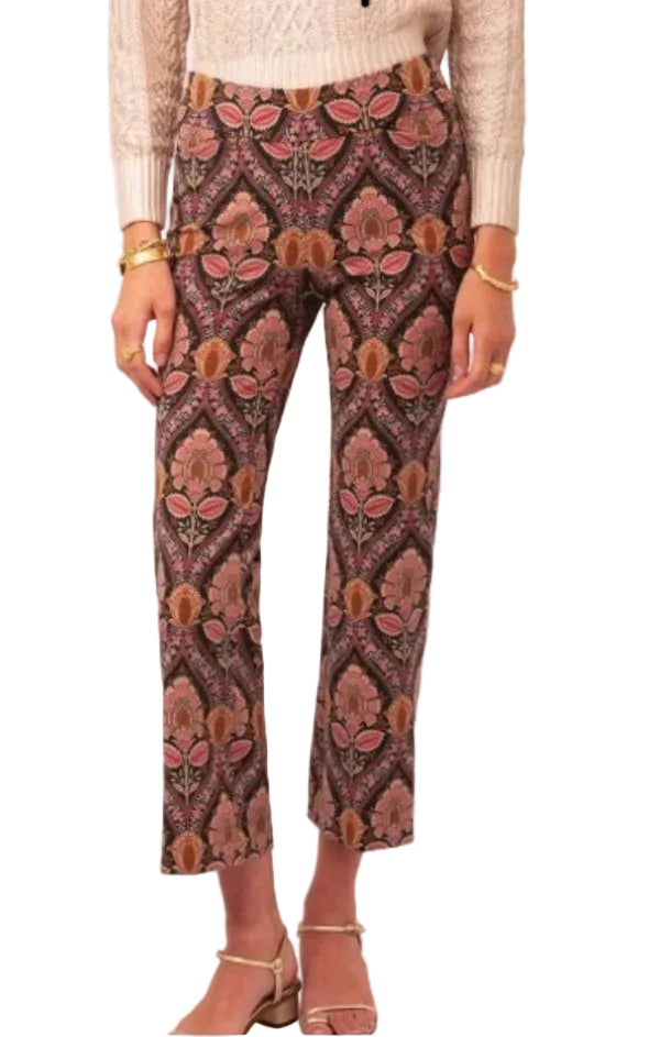 Spartina 449 Maren Kick Flare Pant-Veranda Damask Rose
