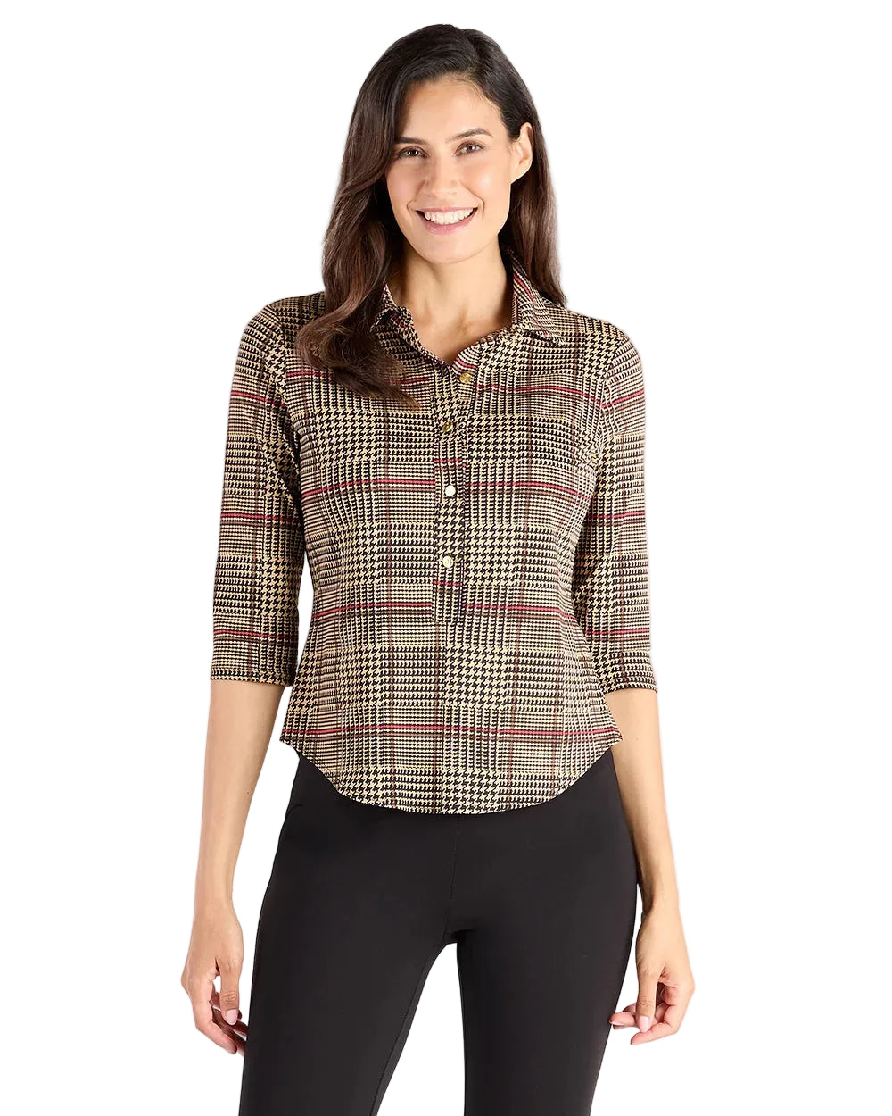 Jude Connally Shane Top-Glen Plaid Camel