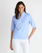 Jude Connally Juliet Top -Periwinkle Pinstripe