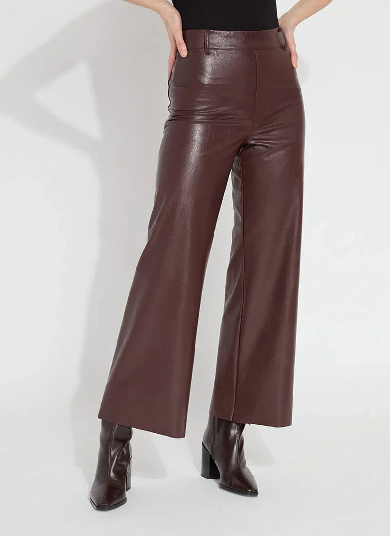 High Waist Vegan Leather Wide Leg Pant