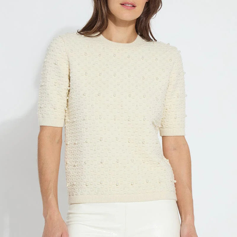 Valentina Pearl Short Sleeve Sweater