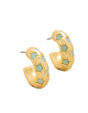 Spartina 449 Chubby Hoop Earrings -Sea Foam/Gold