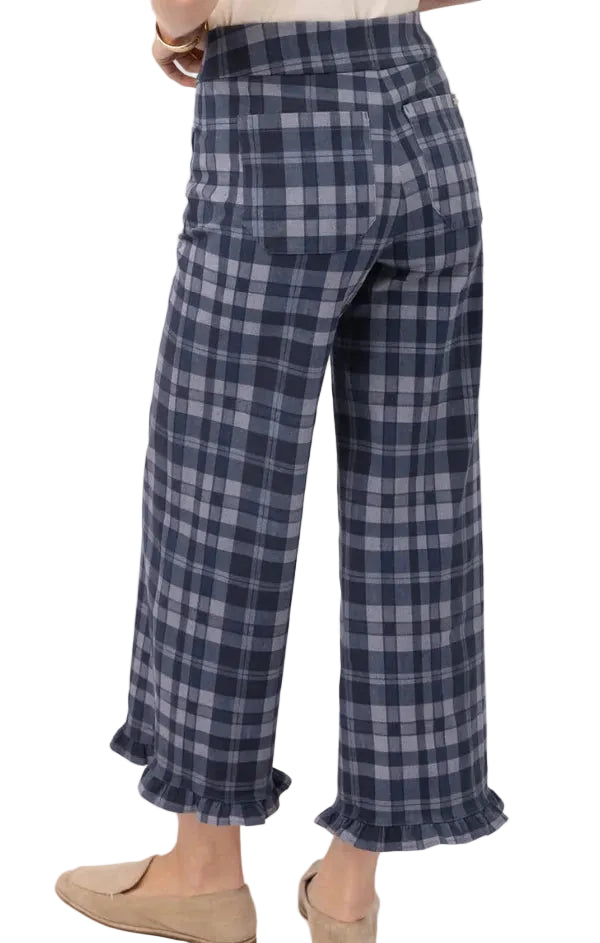 Spartina 449 Emma Pull on Ruffle Pant-Japonica Plaid