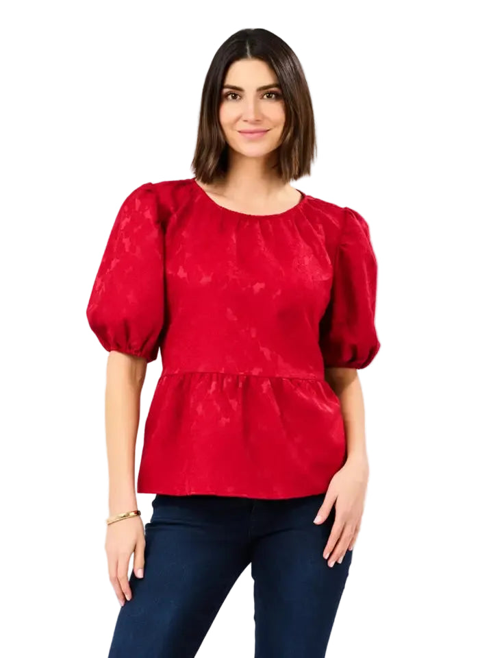 Mary Square Nina Top-Red