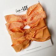 Leo + Lee Orange Gingham & Mango Lace Set