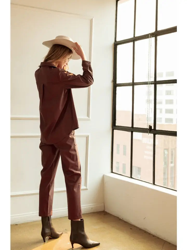 JOH Jomara Leather Pant -Umber