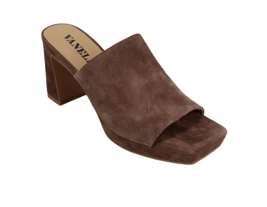 Vaneli Mantie High Heel Slide Platform Sandal-Brunette Suede