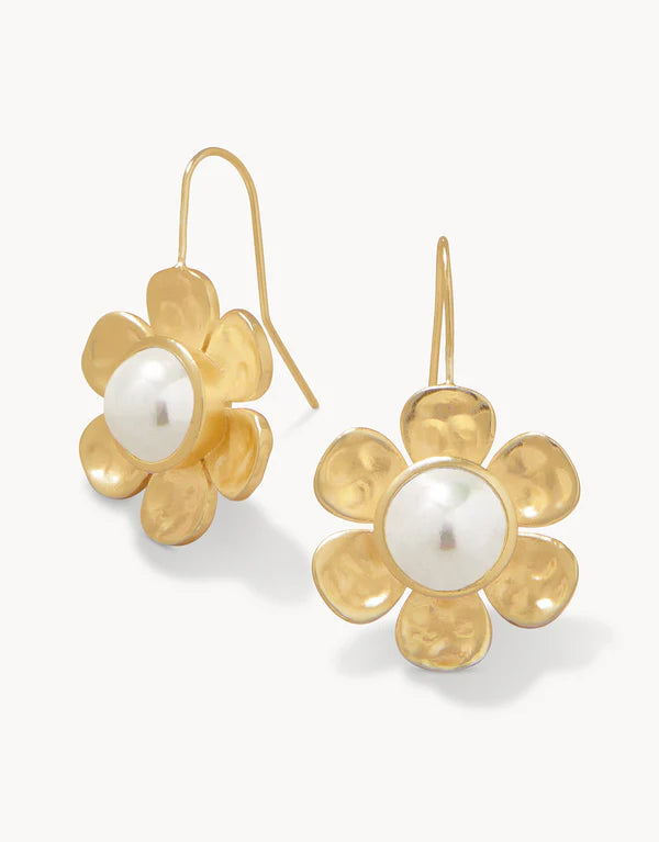 Spartina 449 Primrose Drop Earrings -Pearl/Gold