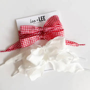 Leo + Lee Red Gingham & White Lace Set