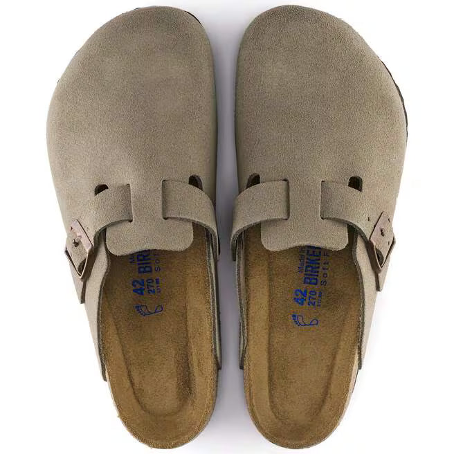 Birkenstock Boston Soft Footbed -Taupe Suede Leather (Narrow)