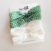 Leo + Lee Green Gingham & White Due Lace Set