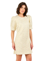 Mary Square Thea Dress-Champagne Brocade