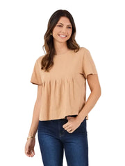 Mary Square Kimmy Top -Tan