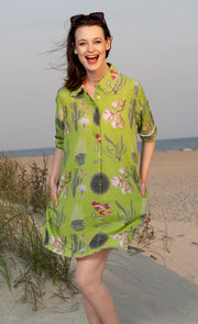 Dizzy Lizzie Chatham Dress Green Botanical