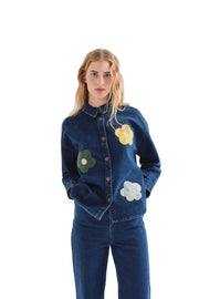 Compania Fantastica Blue Denim Shirt w/ Euphonia Print