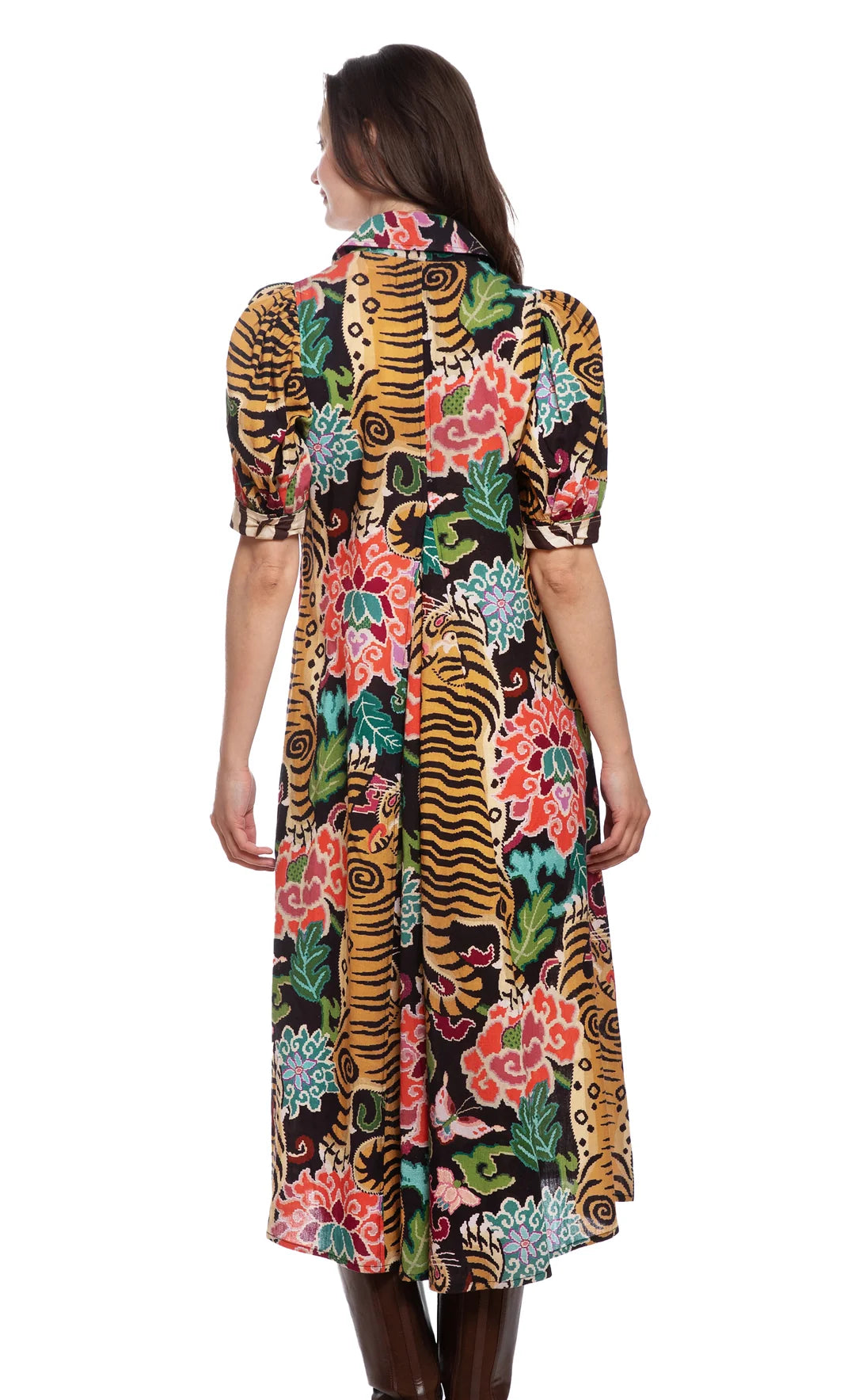 Dizzy Lizzie Montauk Dress Tiger Rug Print