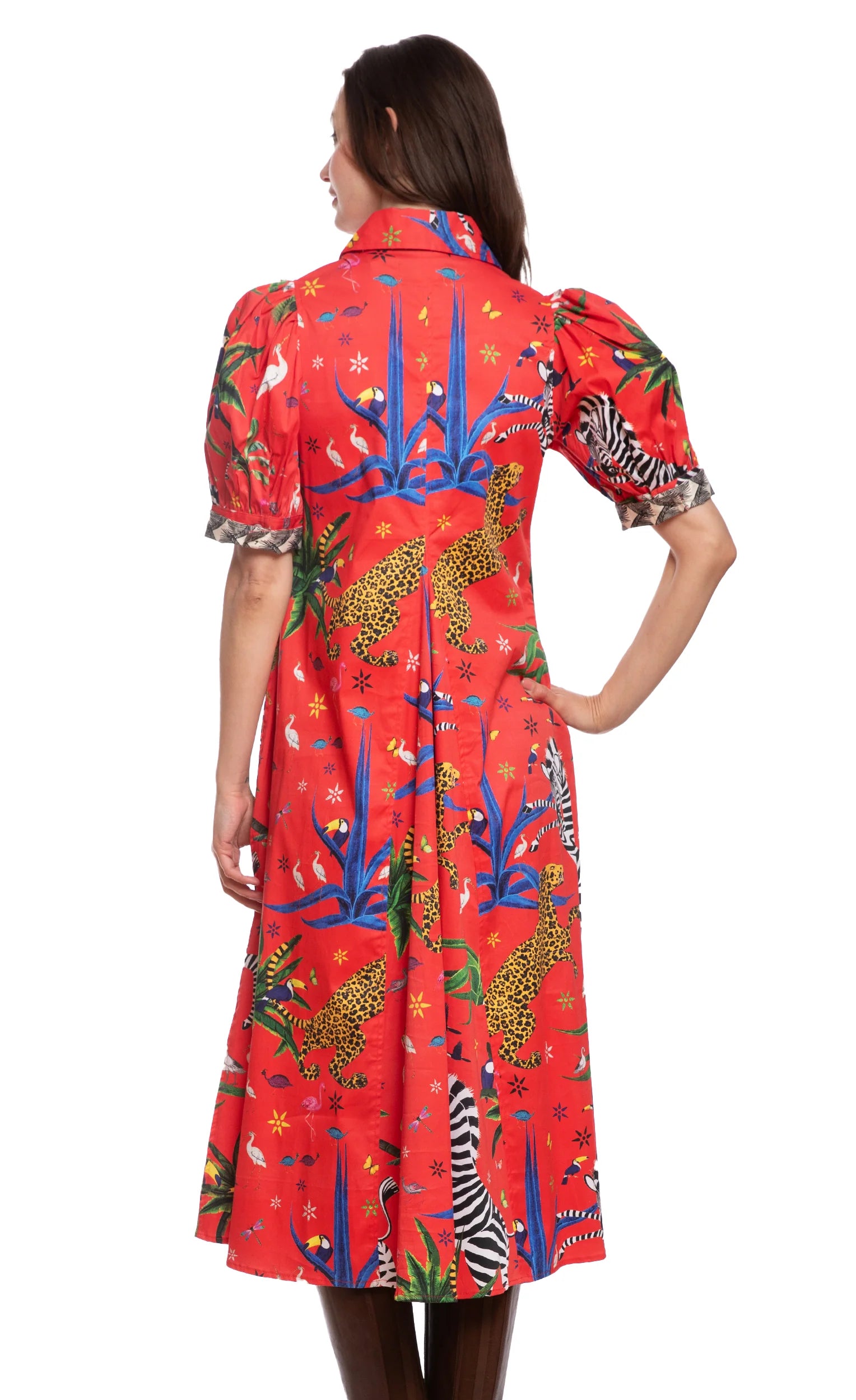 Dizzy Lizzie Montauk Dress Red with Zebras