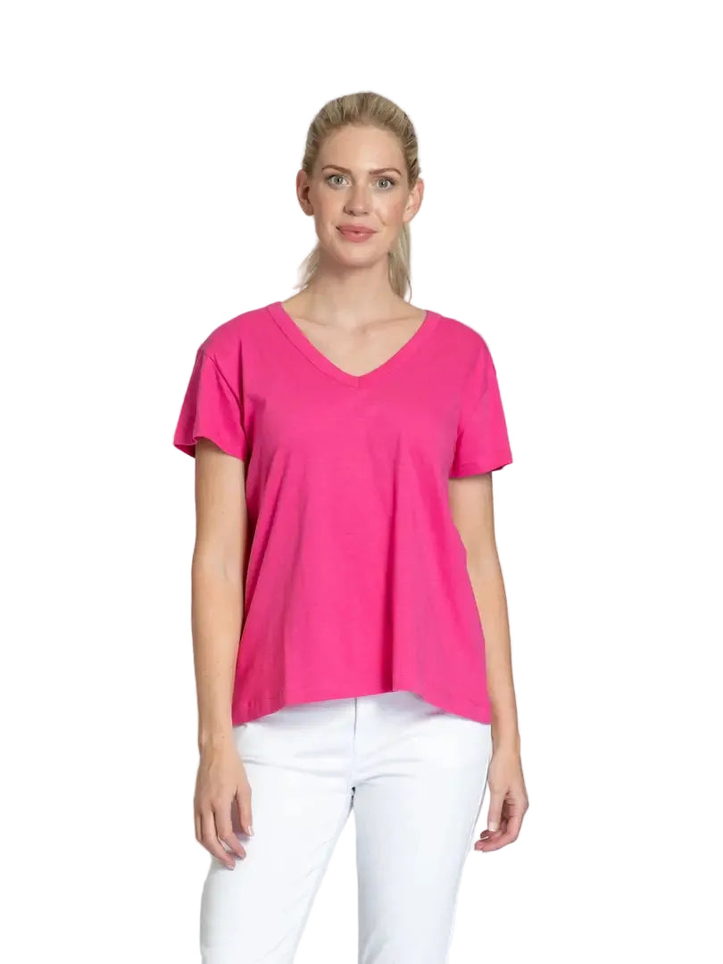APNY Short Sleeve V-Neck Shirt -Pink