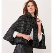 Charlie Paige Tweed Capelet -Black