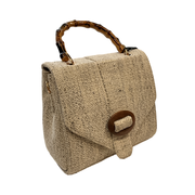 Wenz Bamboo Handle Handbag -Off White