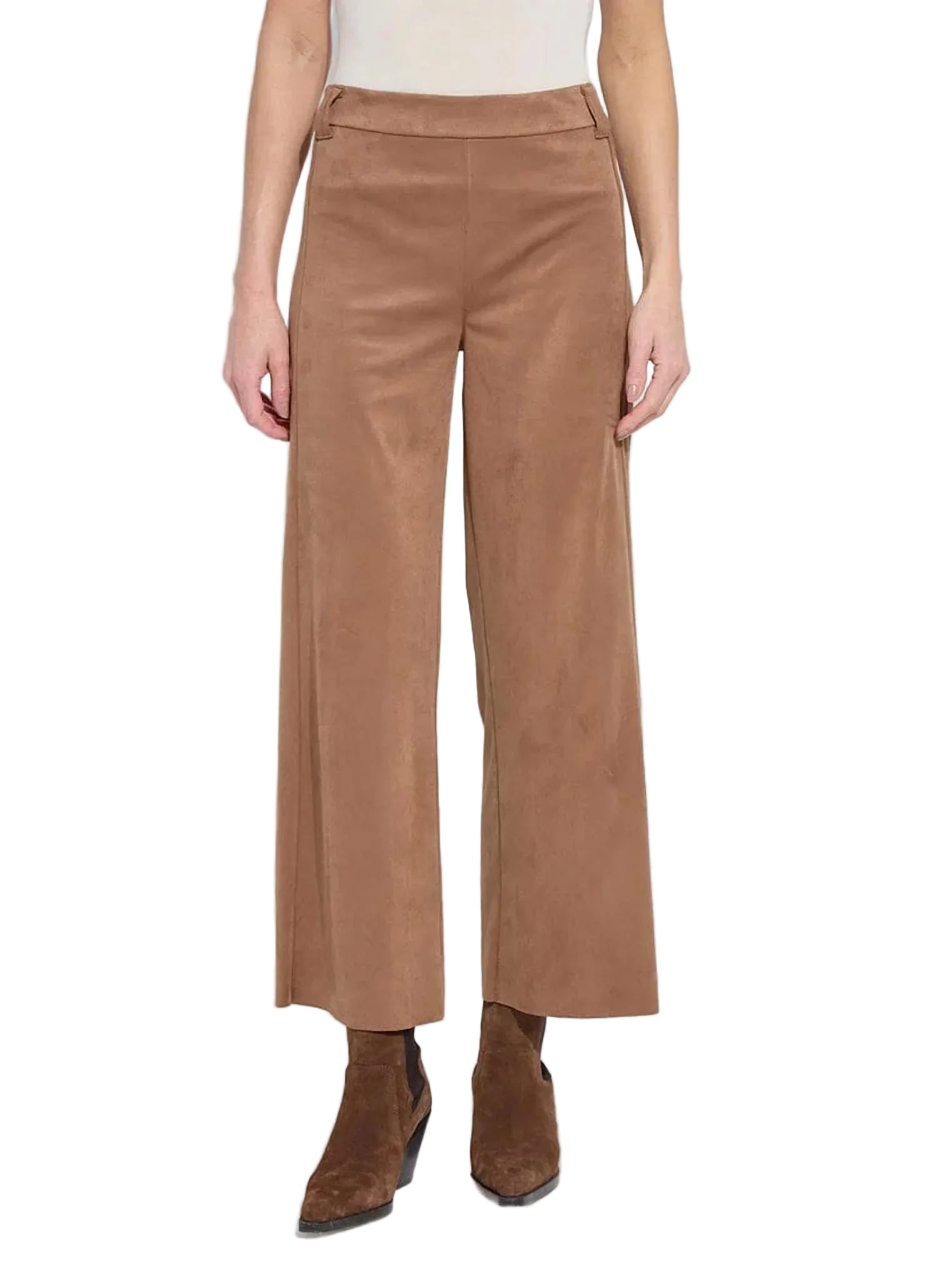 Lysse Vionette Vegan Suede Wide Leg Trouser -Lux Camel