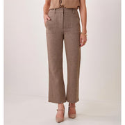 Charlie Paige Herringbone Pant-Taupe