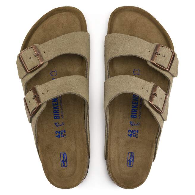 Birkenstock Arizona Soft Footbed Suede Leather -Taupe (Narrow)