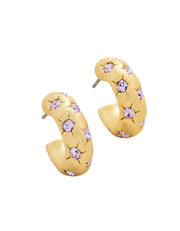 Spartina 449 Chubby Hoop Earrings -Violet/Gold