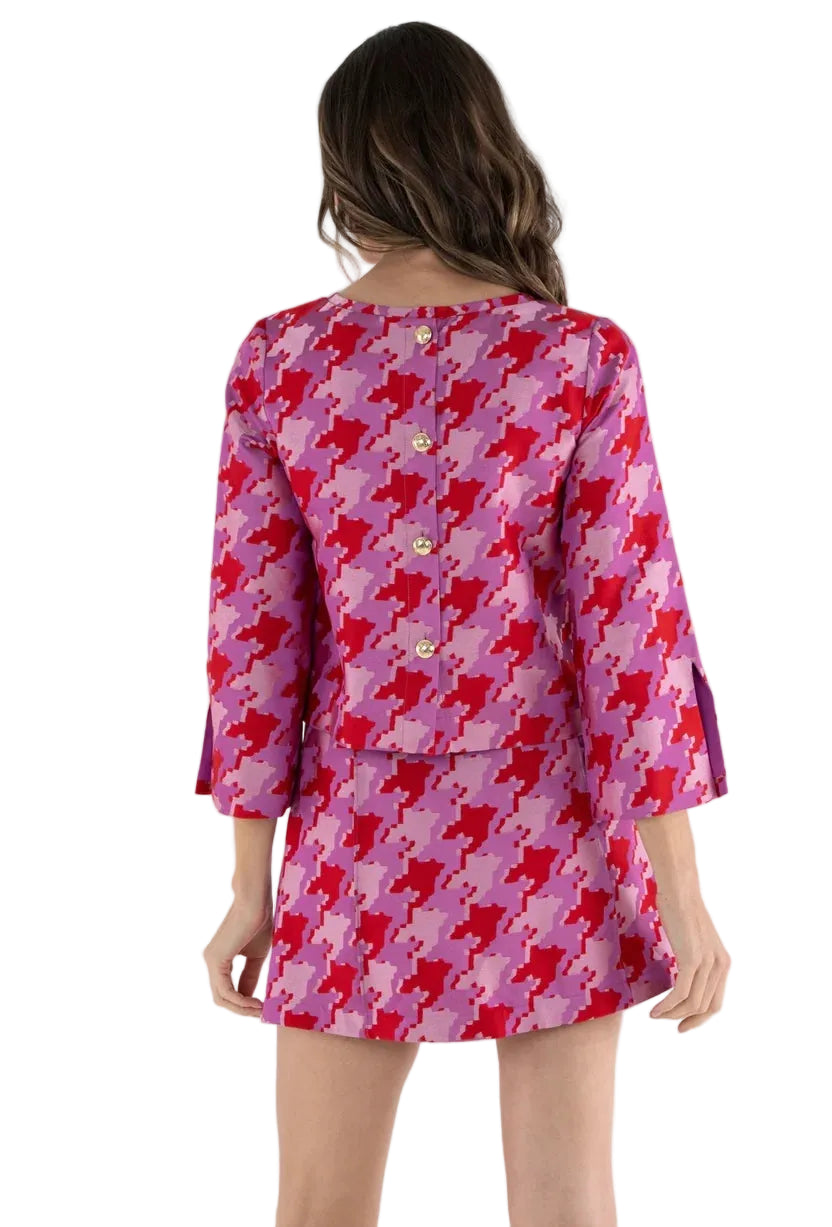 Emily McCarthy Ashley Ann Top-Houndstooth