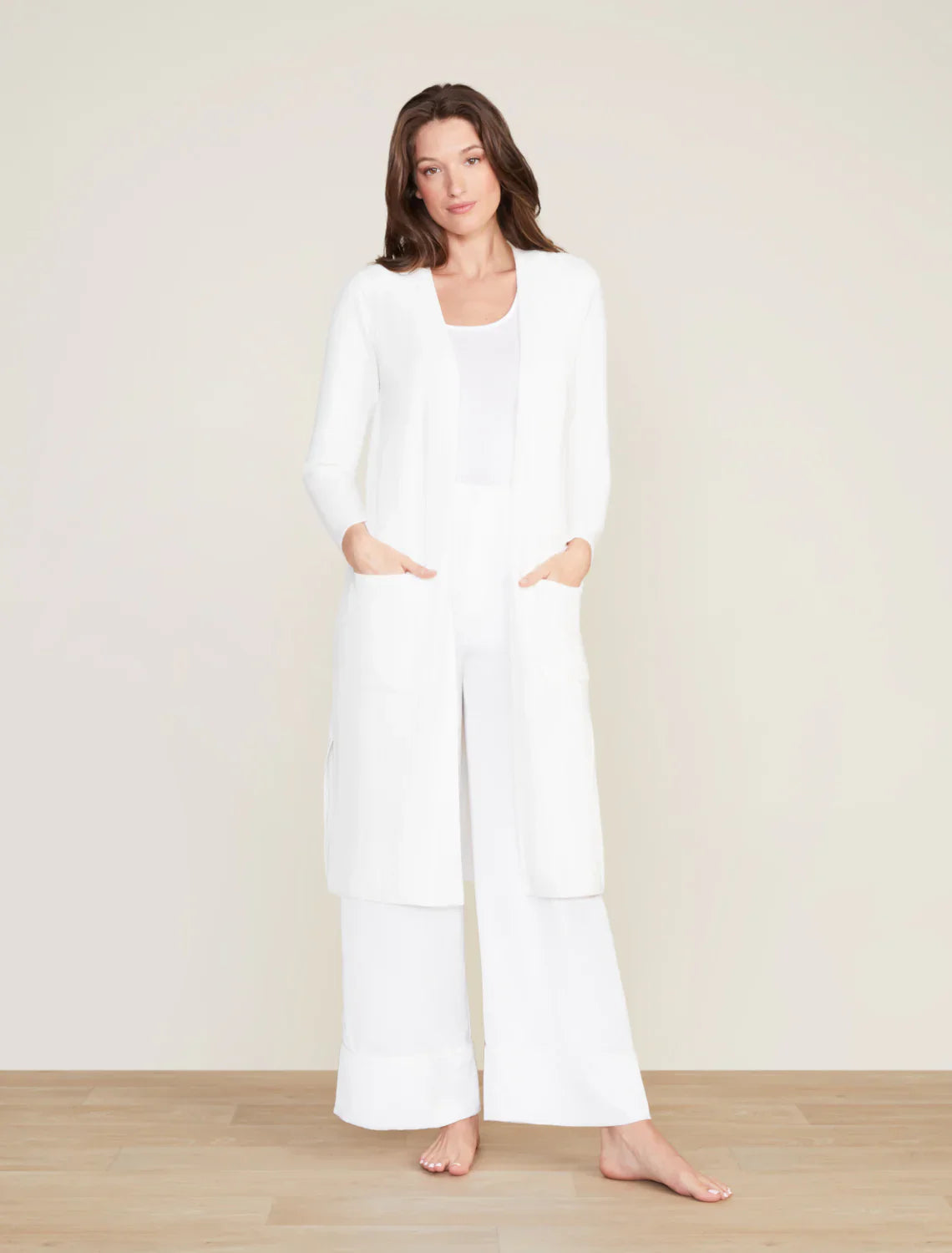 Barefoot Dreams CozyChic Ultra Lite Long Cardi -Pearl