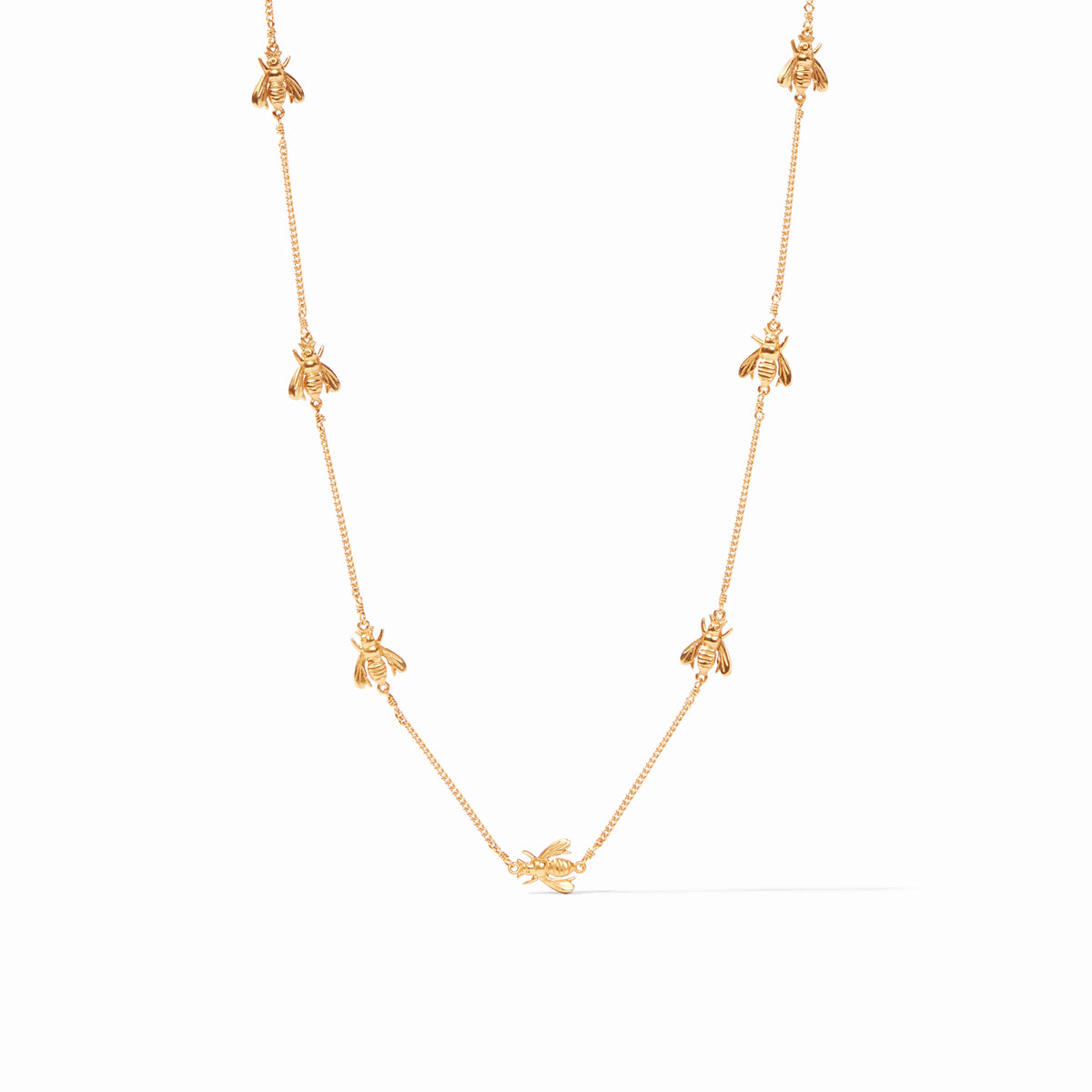 Julie Vos Bee Delicate Station Necklace-Gold