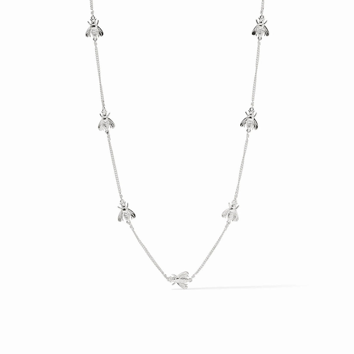 Julie Vos Bee Delicate Station Necklace-Silver