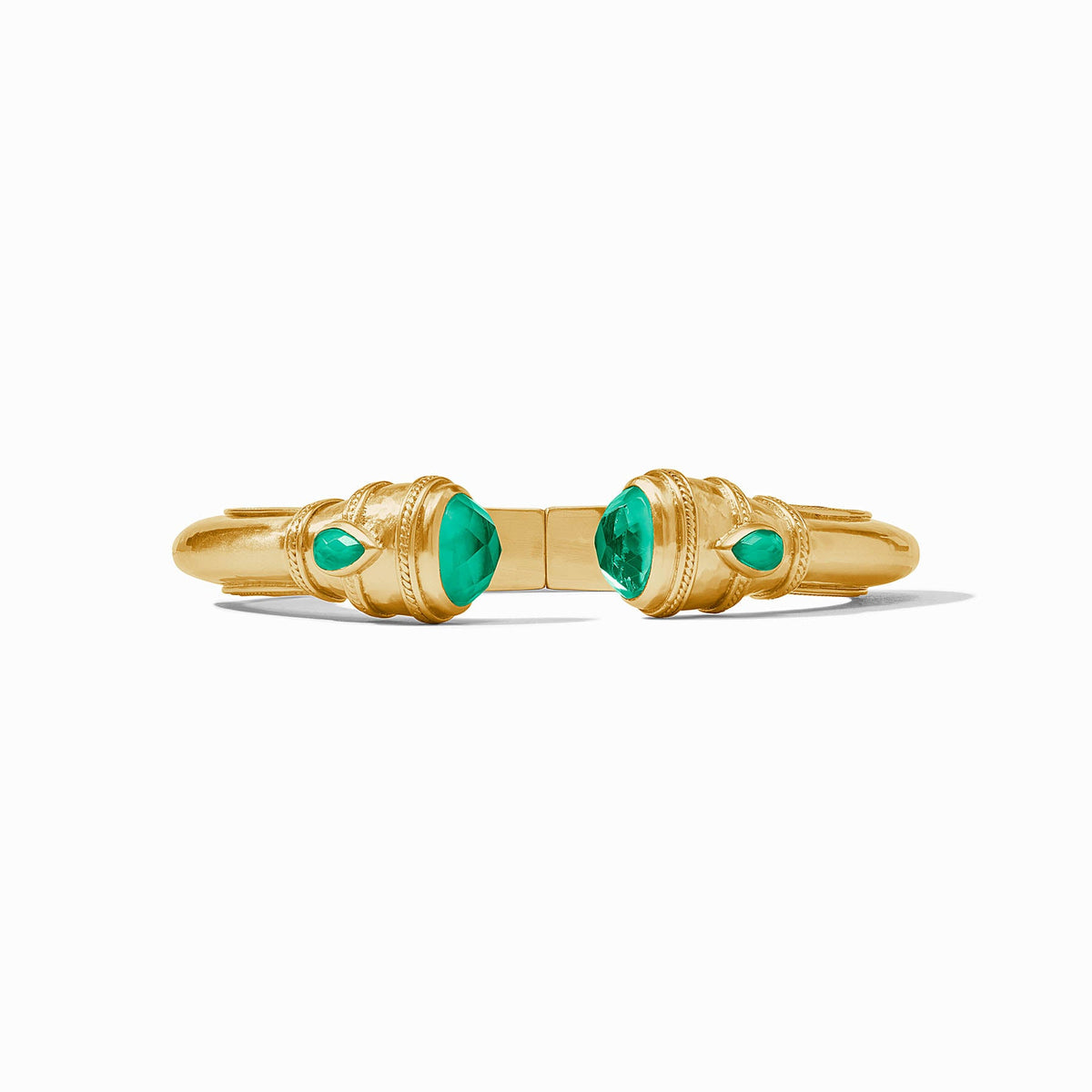 Julie Vos Cannes Demi Cuff-Gold/Iridescent Emerald Green