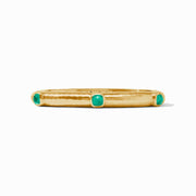 Julie Vos Catalina Stone Hinge Bangle-Gold/Iridescent Emerald Green