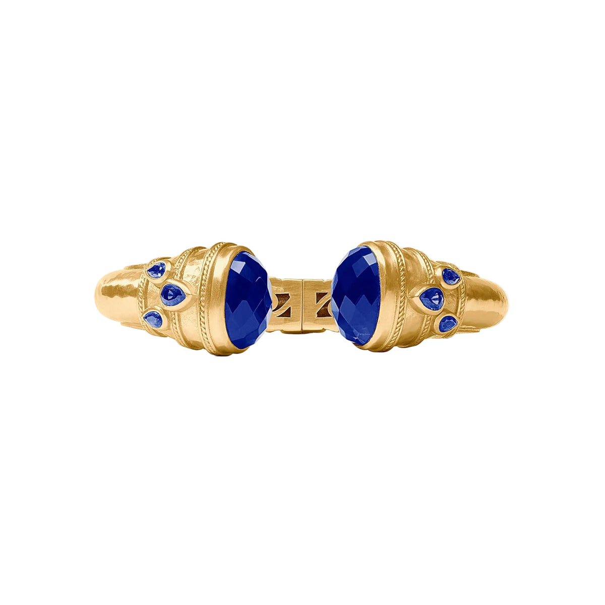 Julie Vos Cannes Cuff-Gold/Iridescent Sapphire Blue