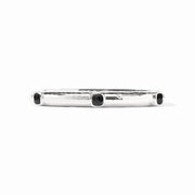 Julie Vos Catalina Stone Hinge Bangle-Silver/Obsidian Black