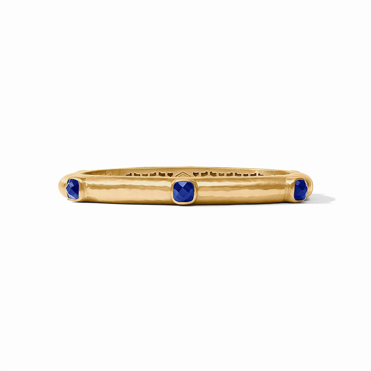 Julie Vos Catalina Stone Hinge Bangle-Gold/Iridescent Sapphire Blue