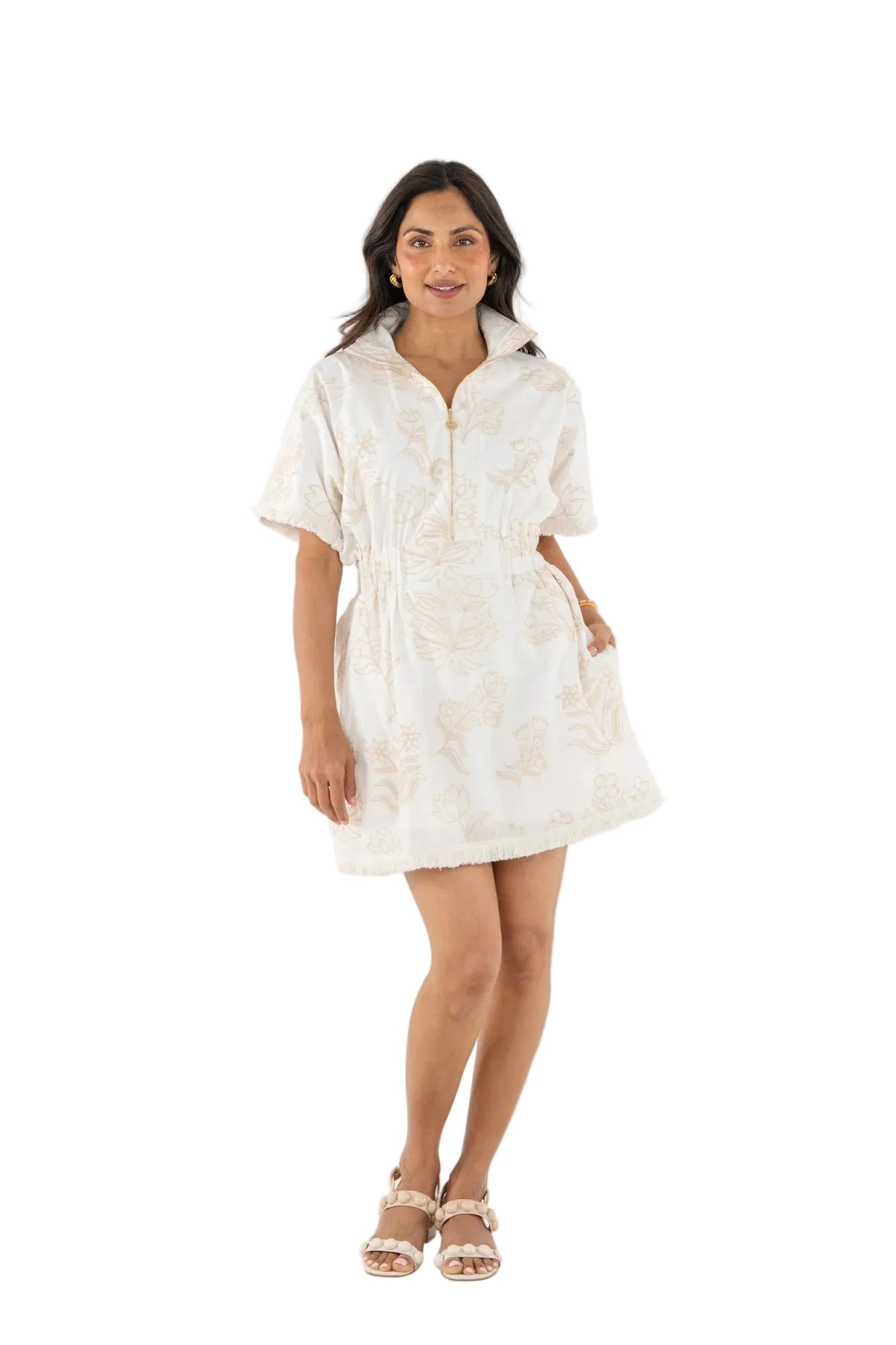 Emily McCarthy Poppy Pullover Dress -Blanc Petals